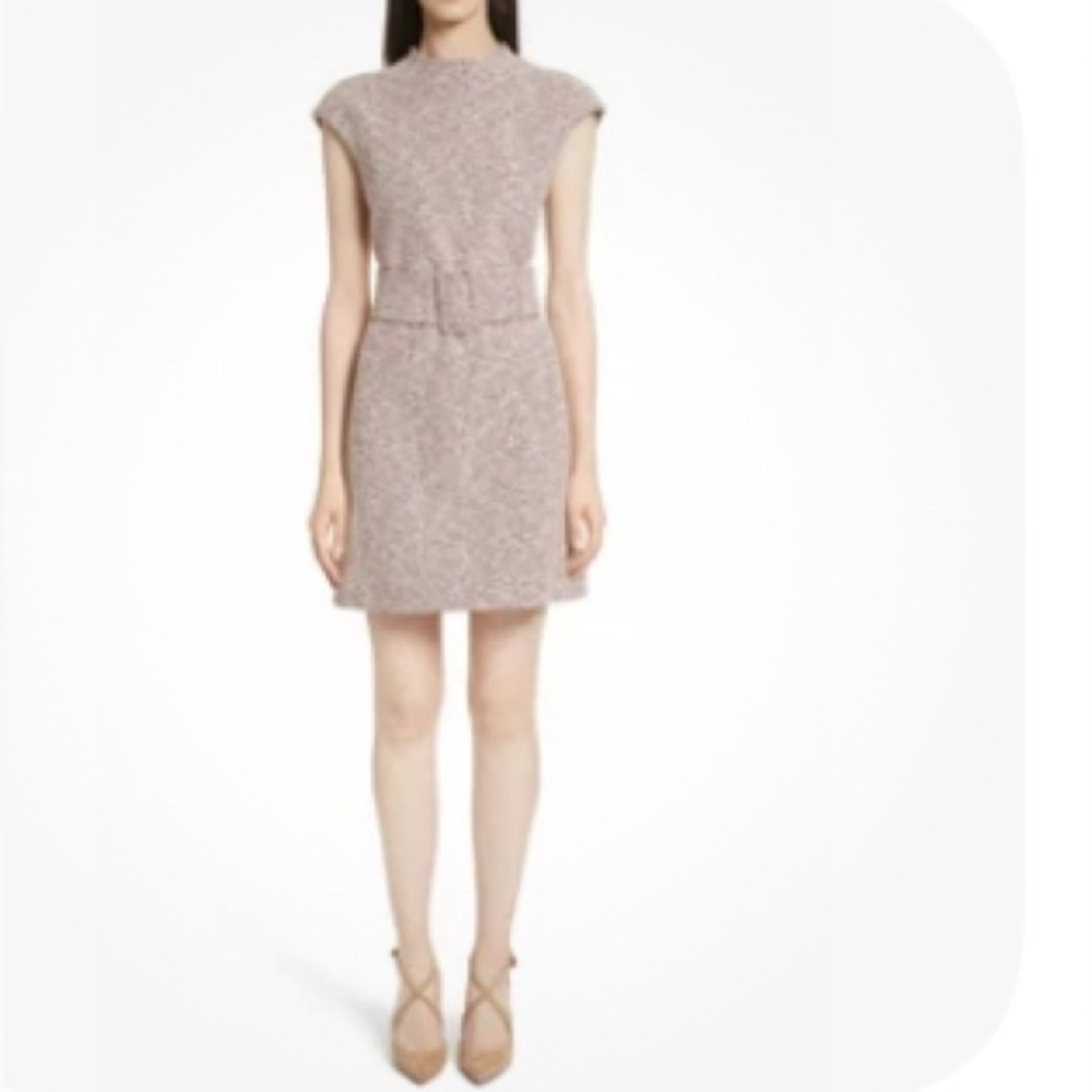 Theory Red and White Sheath Mini Dress Short Sleeve Crew Neck